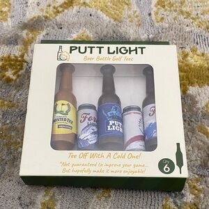 🆕 Putt Light Golf Co. Beer Bottle Golf Tees Set Tee off with a Cold One 6 piece